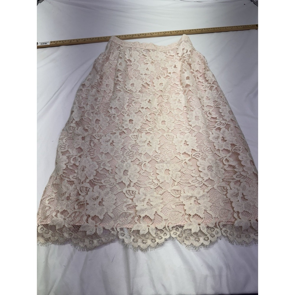 Vintage Lace Skirt 5/6 Pink Floral Coquette Fairy USA Knee Length A Line 80's